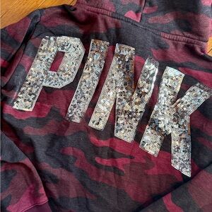 Victoria's Secret Pink Camo Bling Hoodie MEDIUM